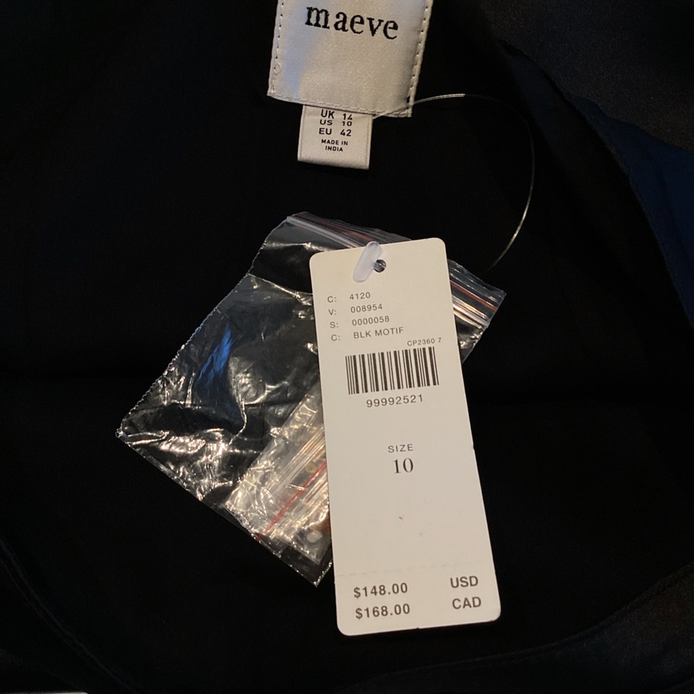 🗽Anthropologie Beaded Mini Skirt Maeve New York City Novelty New 10 Black NYC - Picture 13 of 15